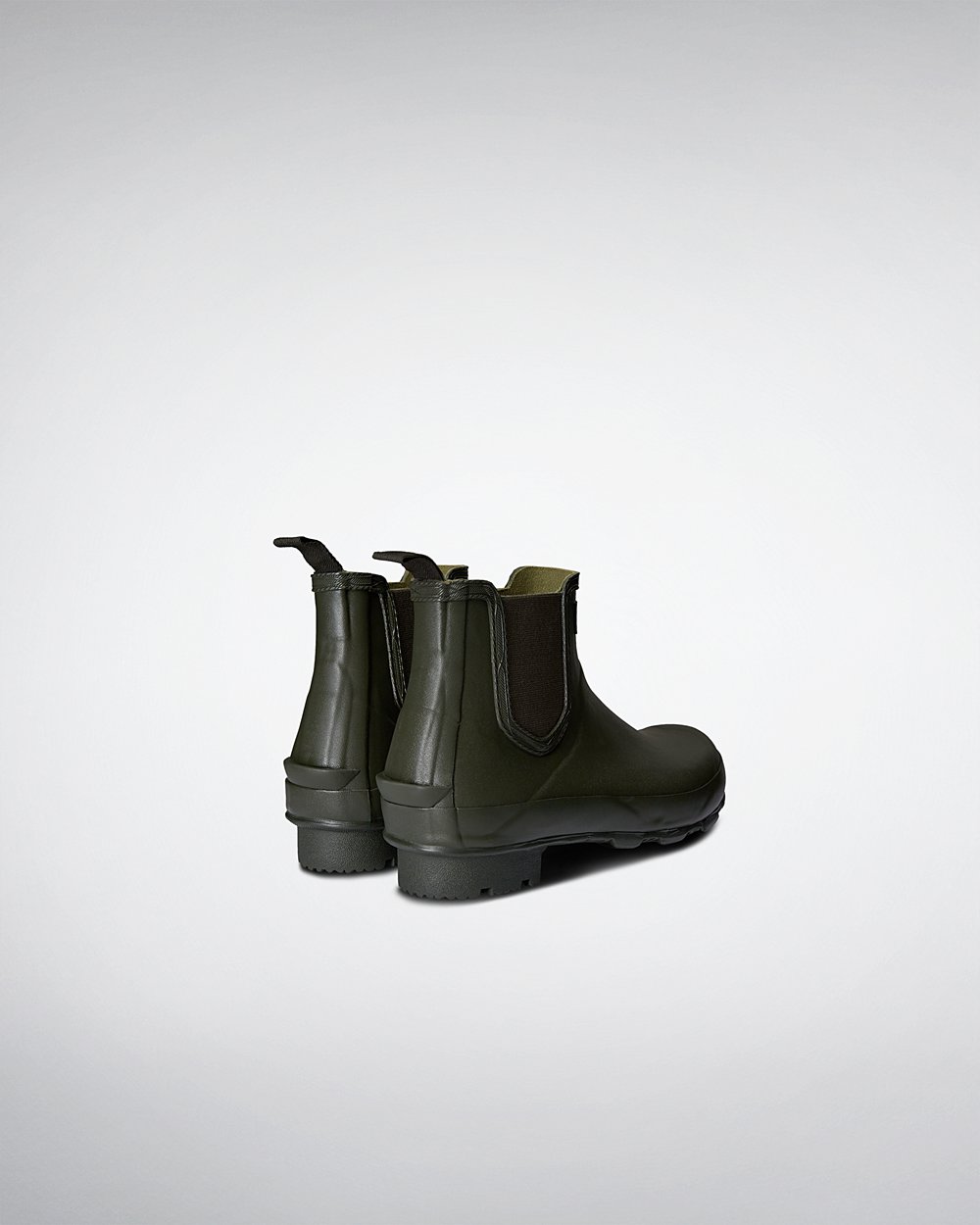 Mens Hunter Norris Field - Chelsea Boots Dark Olive - 9428-PGWKC